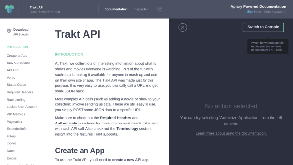 Trakt's website screenshot