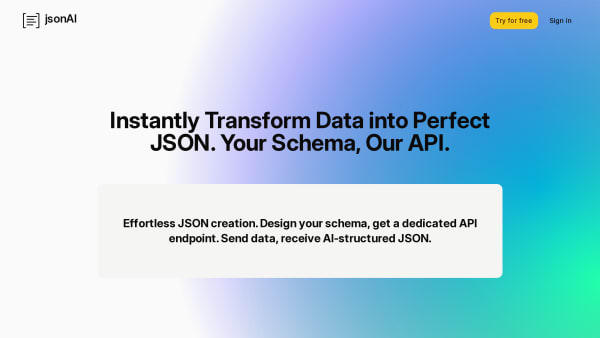jsonAi.cloud's website screenshot