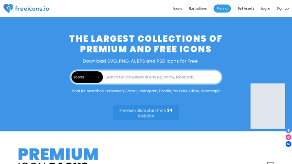 Freeicons's website screenshot