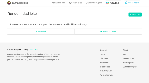 Random Dad Joke's website screenshot