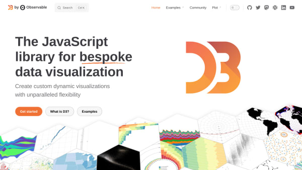 D3.js's website screenshot