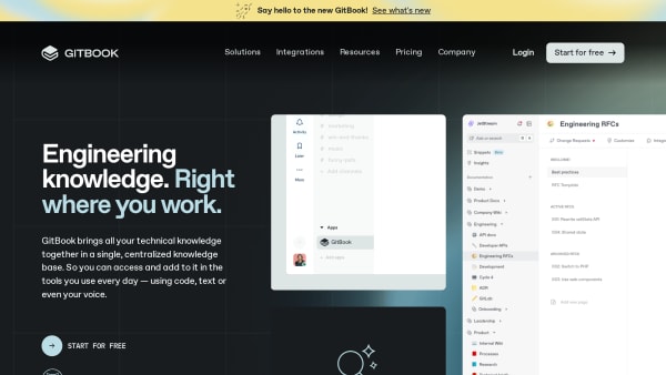 Gitbook's website screenshot