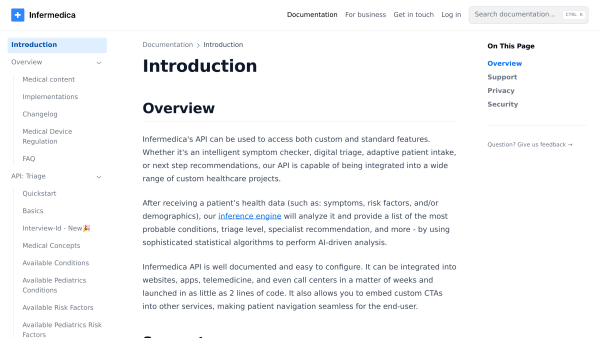 Infermedica's website screenshot