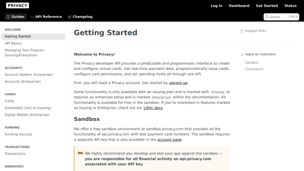 Privacy.com's website screenshot