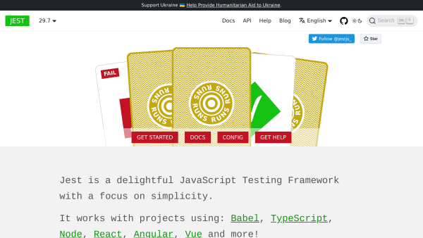 Jest's website screenshot
