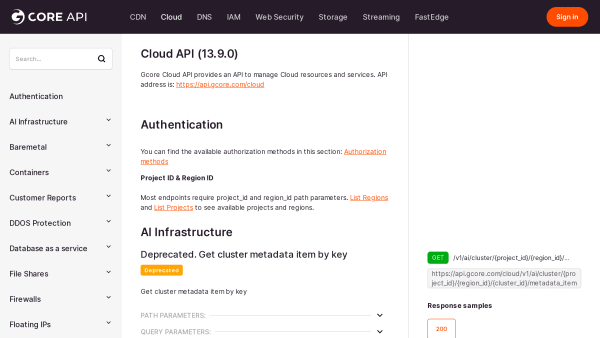 Gcore Cloud's website screenshot
