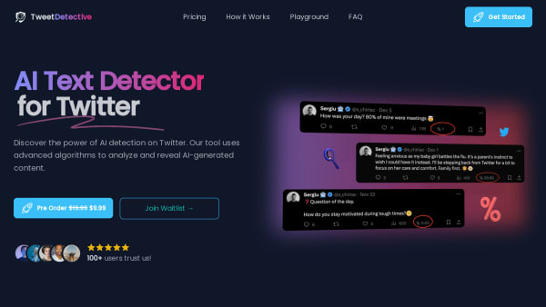 Tweet Detective's website screenshot
