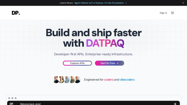 DATPAQ's website screenshot