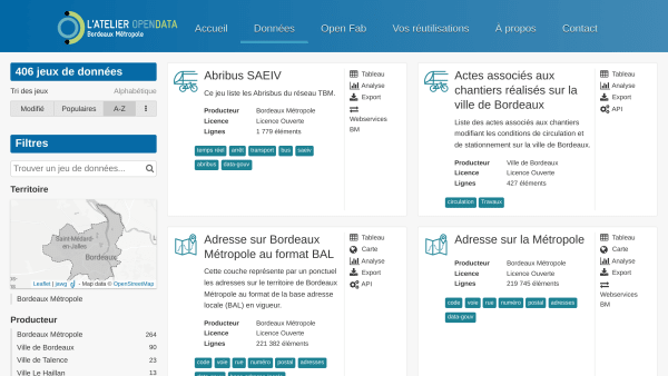 Transport for Bordeaux, France's website screenshot