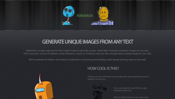 RoboHash's website screenshot