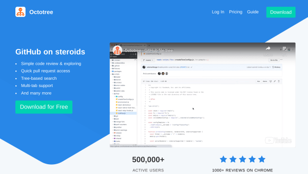 Octotree's website screenshot
