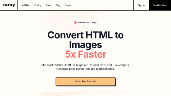 Pictify's website screenshot