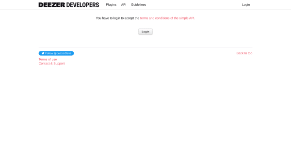 Deezer's website screenshot