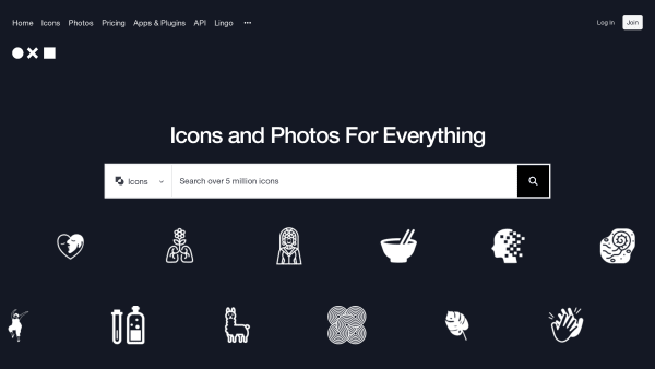 Noun Project's website screenshot