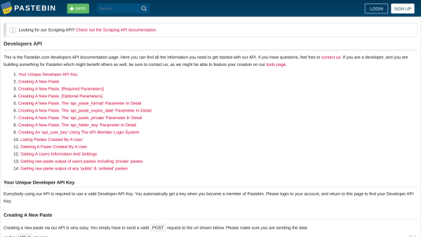 Pastebin's website screenshot