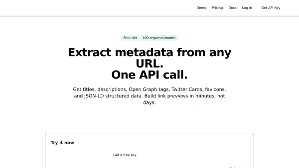 MetaScrape's website screenshot