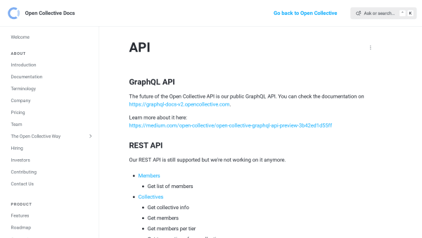 Open Collective's website screenshot