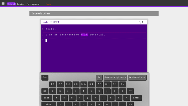 Open Vim's website screenshot