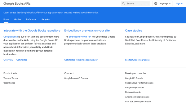 Google Books's website screenshot