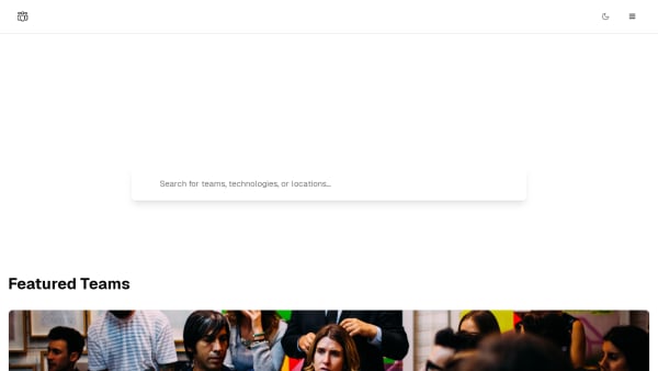 TechTeamFinder's website screenshot