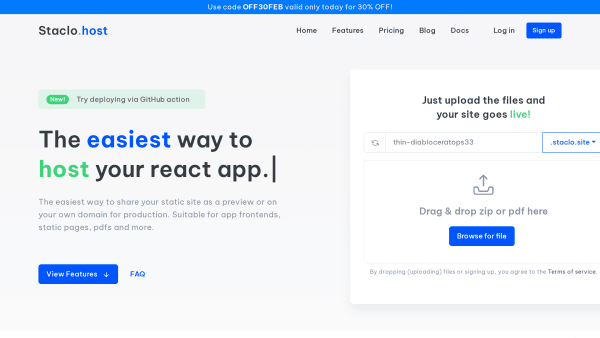 Staclo.host's website screenshot