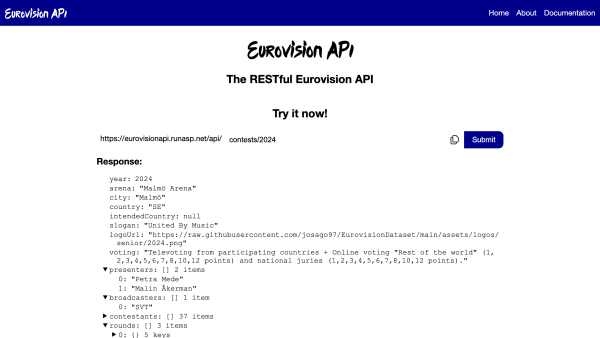 Eurovision Song Contest's website screenshot