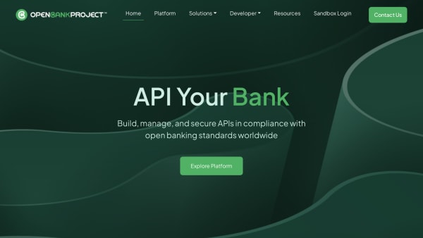 Open Bank Project's website screenshot