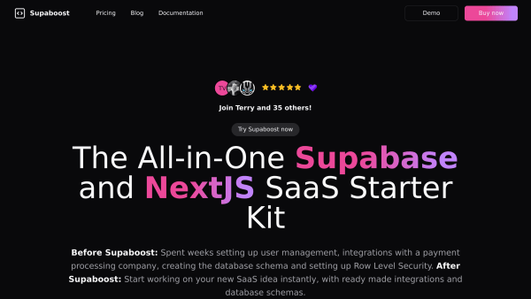 Supaboost's website screenshot