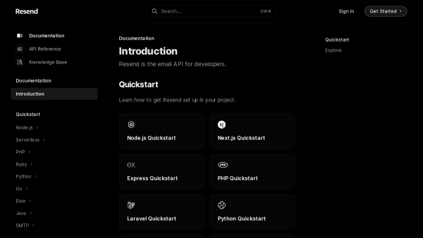 Resend's website screenshot