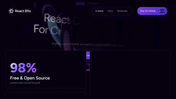React Bits's website screenshot