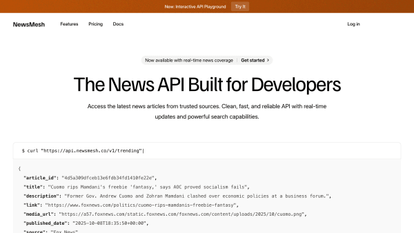 NewsMesh's website screenshot