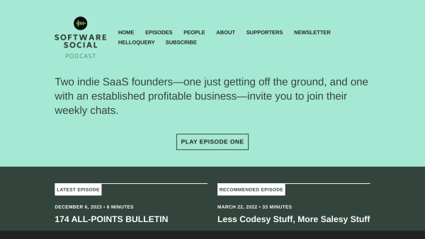 Software Social's website screenshot