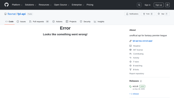 Fantasy Premier League's website screenshot