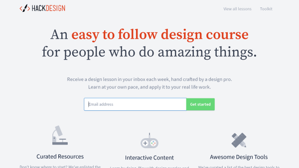 Hack Design's website screenshot