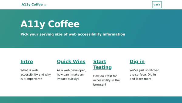 A11y Coffee's website screenshot