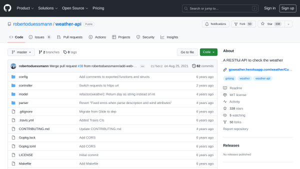 weather-api's website screenshot