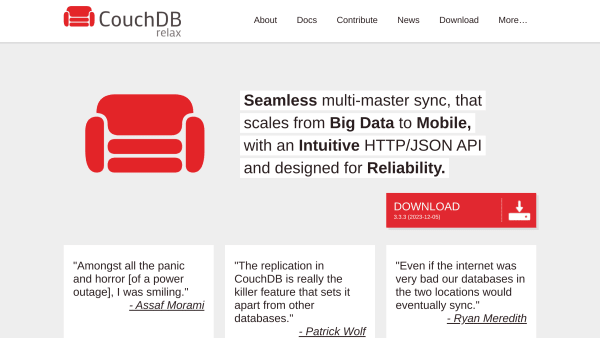 CouchDB's website screenshot