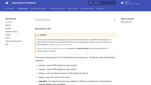 Nominatim's website screenshot