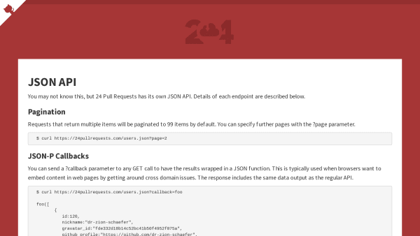 24 Pull Requests's website screenshot