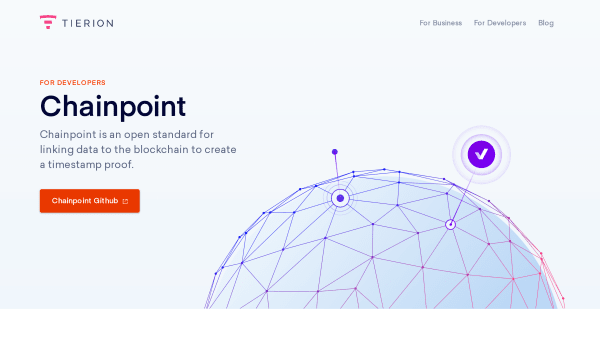 Chainpoint's website screenshot