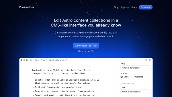 Darkmatter's website screenshot