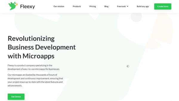 Fleexy's website screenshot
