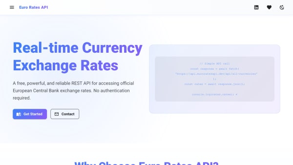 EuroRates's website screenshot