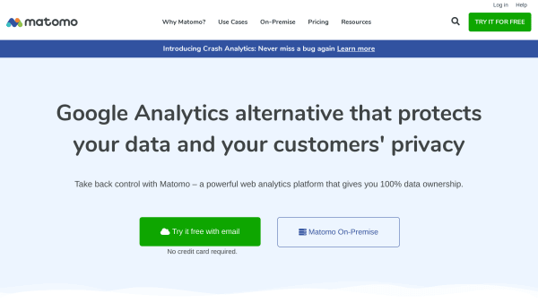 Matomo's website screenshot