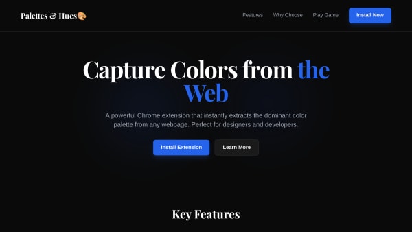 Palettes & Hues 🎨's website screenshot