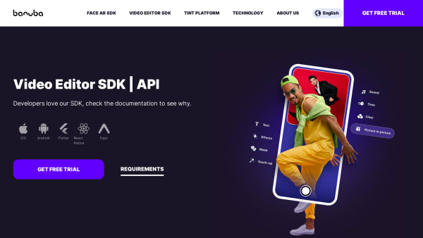 VideoEditor SDK's website screenshot