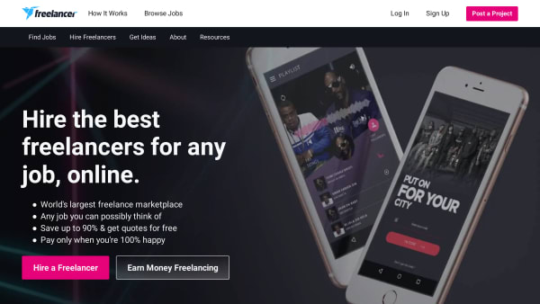 Freelancer's website screenshot