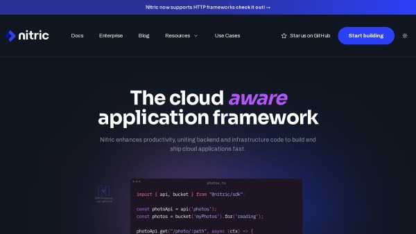 Nitric's website screenshot