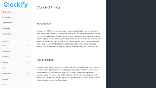 Clockify's website screenshot