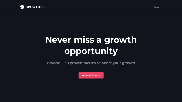Growth List's website screenshot